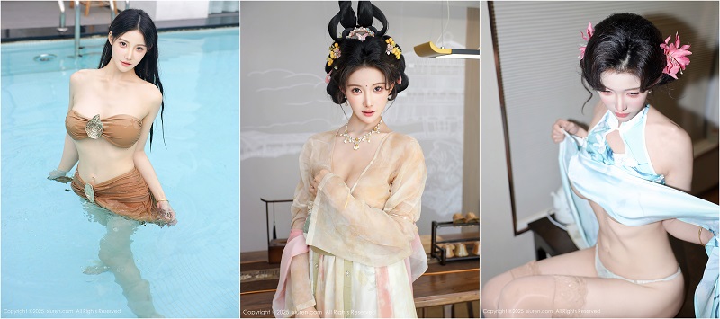 图片[3]-梨霜儿：旗袍、制服与多元写真风格背后的爆火秘密